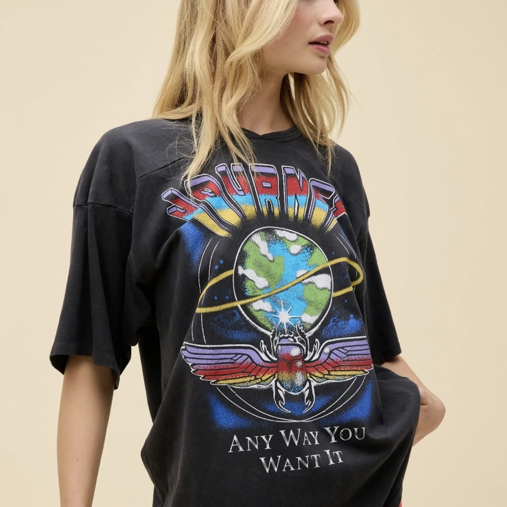 Black Graphic T-Shirt with Colorful Design